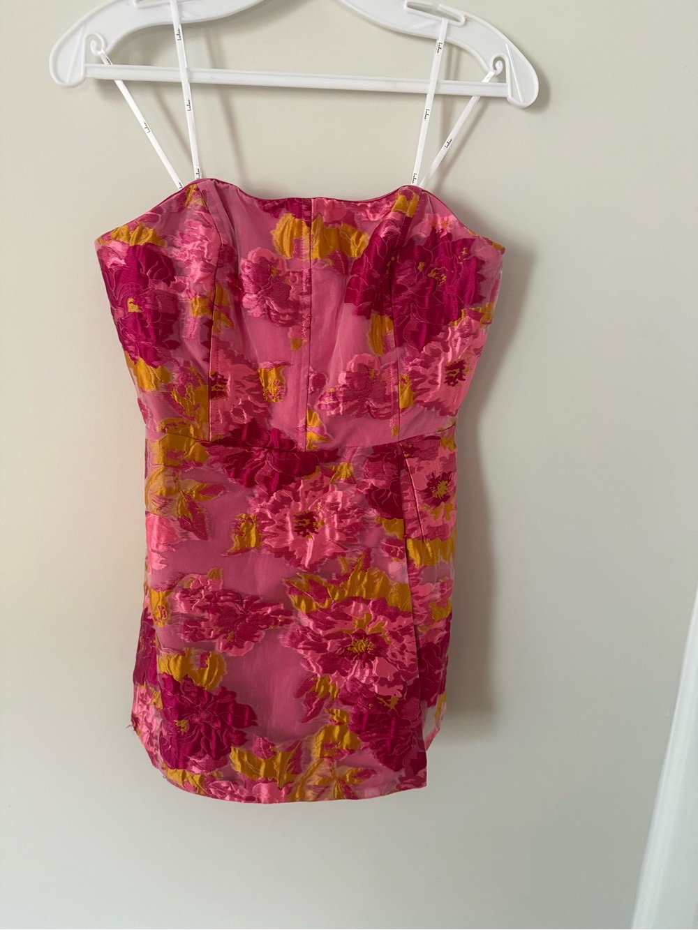 Lulus Pink and Orange Romper with Skirt - Picture 3 of 6